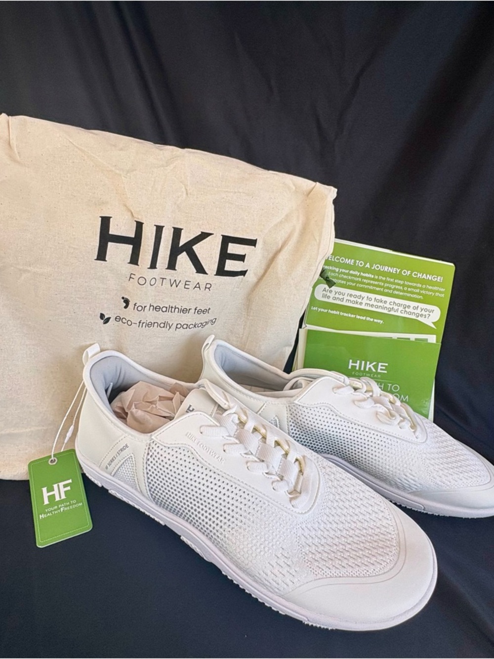 HIKE Men's Breathable White Knit Sneakers